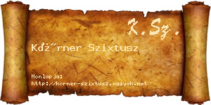 Körner Szixtusz névjegykártya